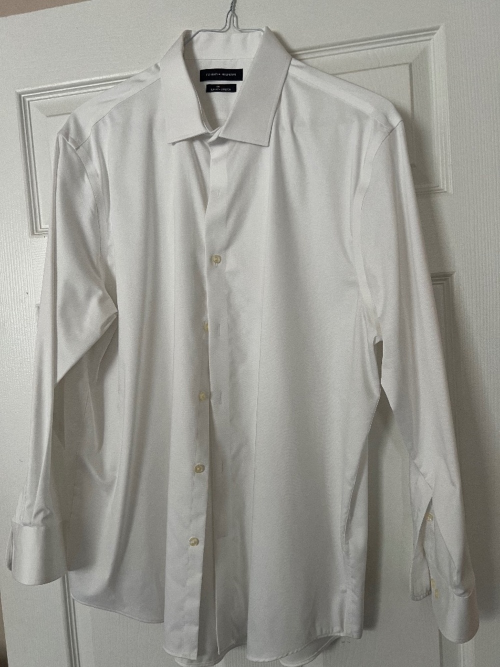 Tommy Hilfiger White Slim Fit Stretch Button Down Dress Shirt XL 17.5 32/33